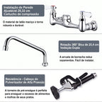 Torneira de Cozinha Industrial Comercial Pré-Lavagem Cromado