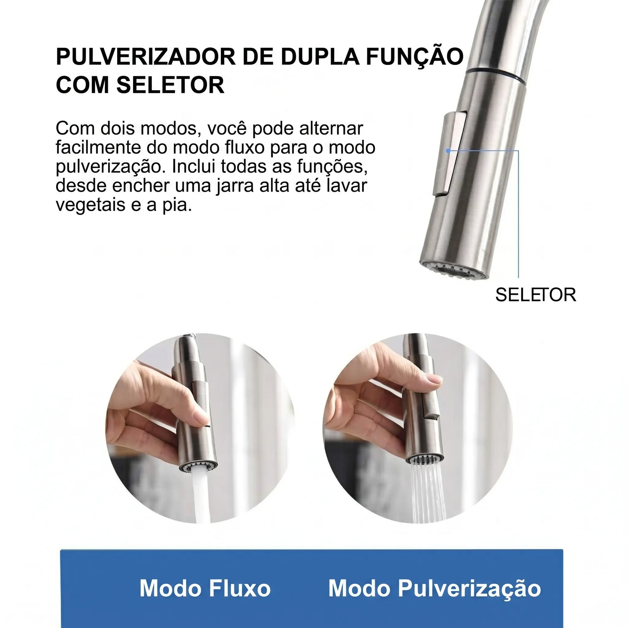 Torneira Para Cozinha Monocomando Aço Escovado