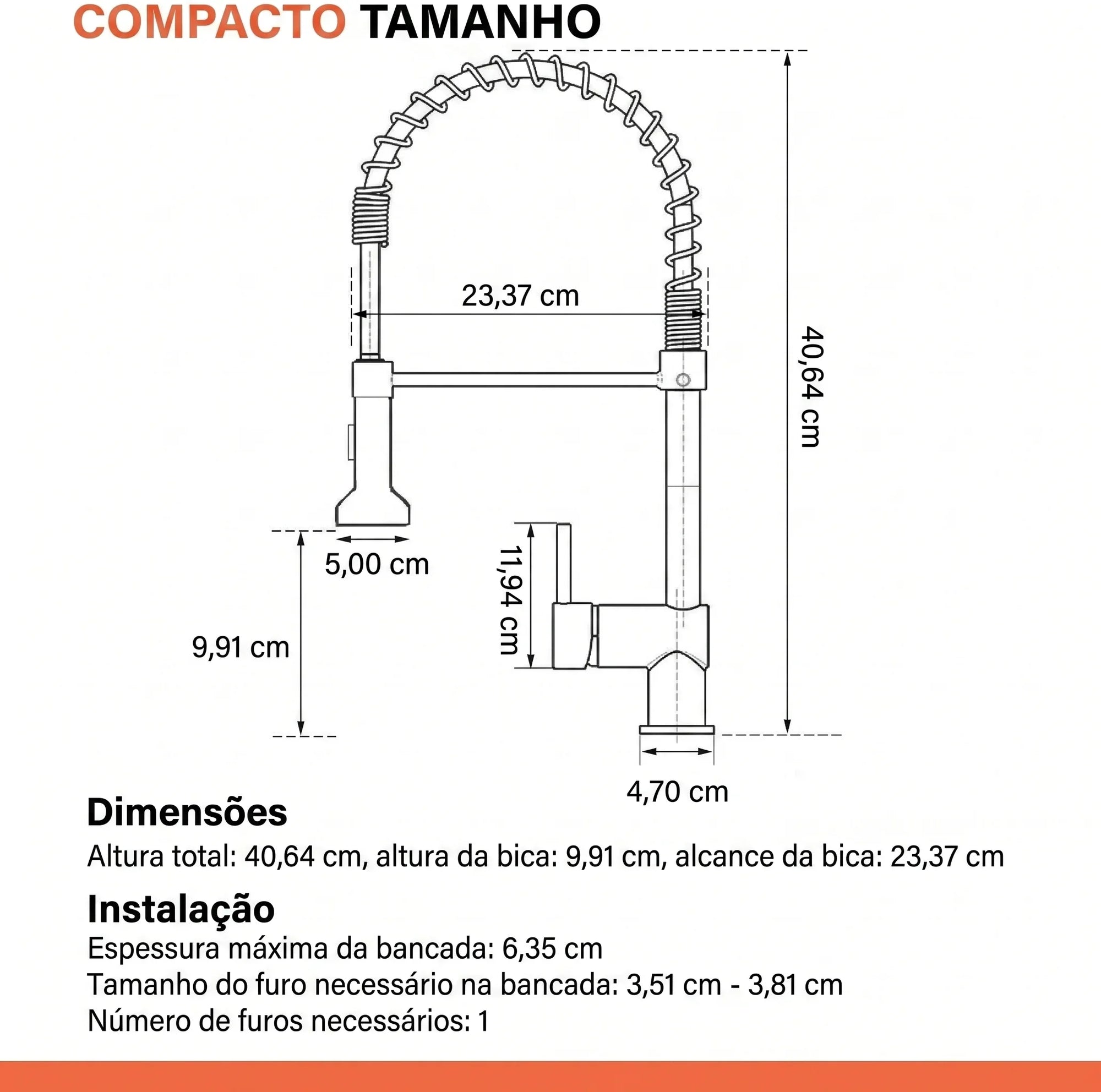 Torneira Gourmet Cozinha com Extensor Cromada Quente e Fria