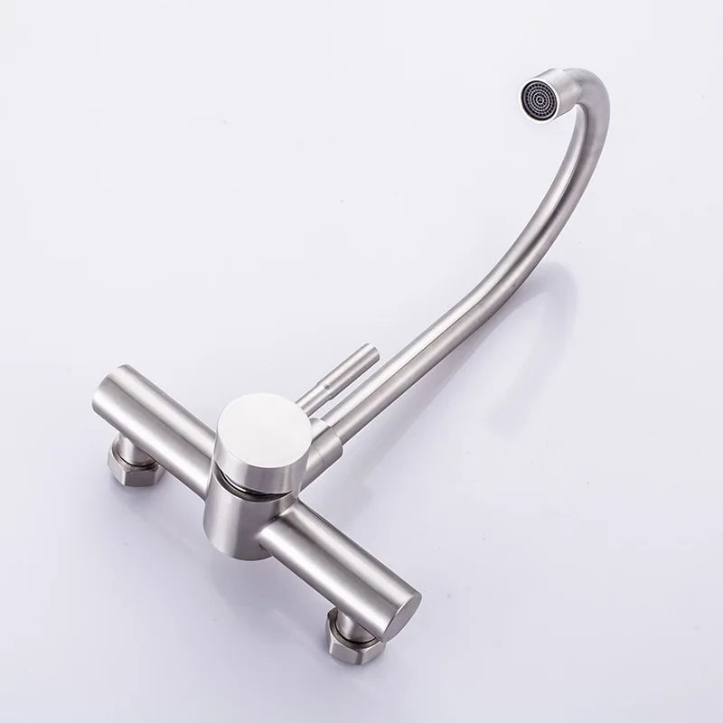 Torneira De Parede Para Cozinha Rotativa Com Misturador