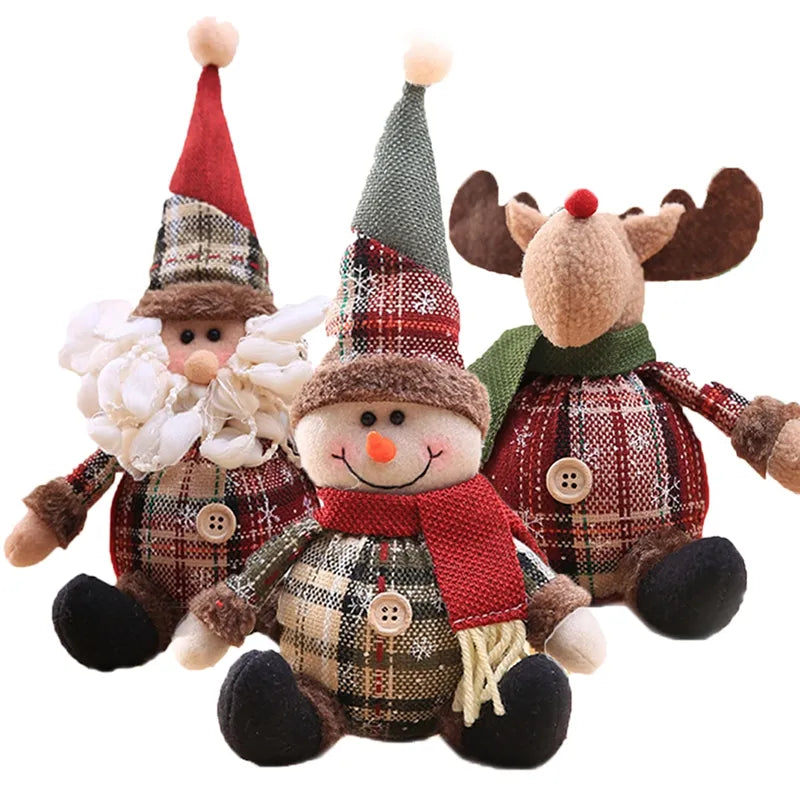 Bonecos de Pelúcia Natalinos: Papai Noel, Neve e Alce