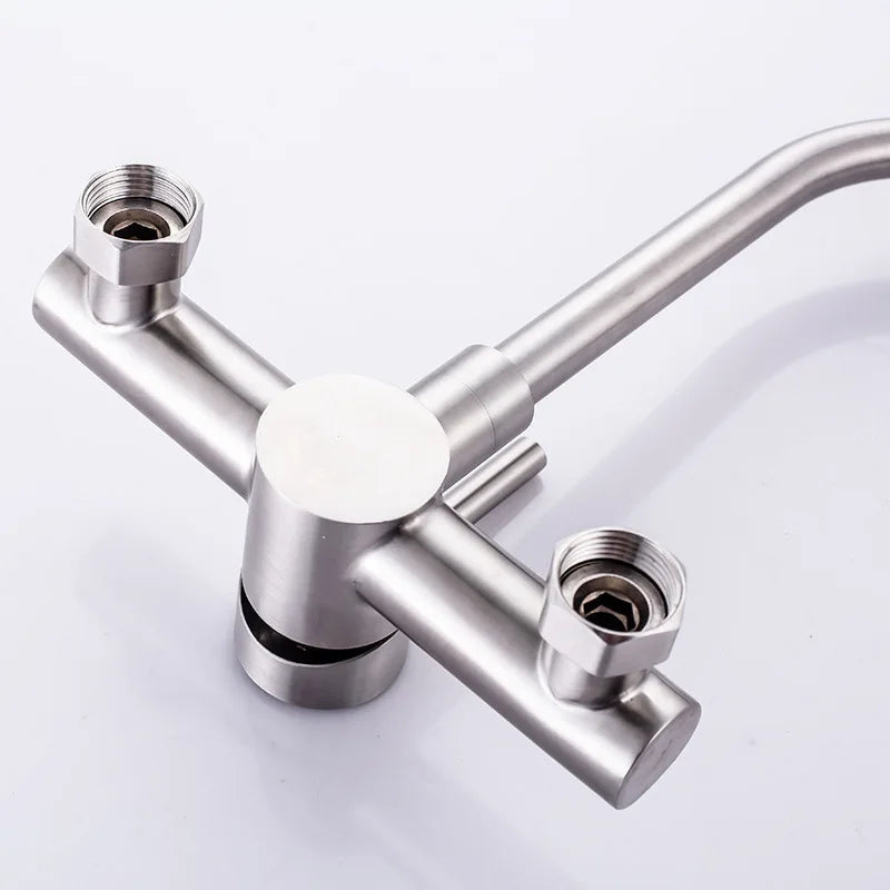 Torneira De Parede Para Cozinha Rotativa Com Misturador