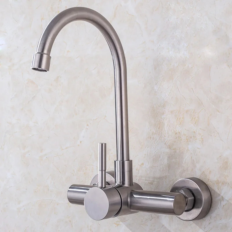 Torneira De Parede Para Cozinha Rotativa Com Misturador