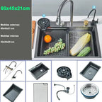 Kit Cuba Cozinha Gourmet Aço Inox Torneira Flexível