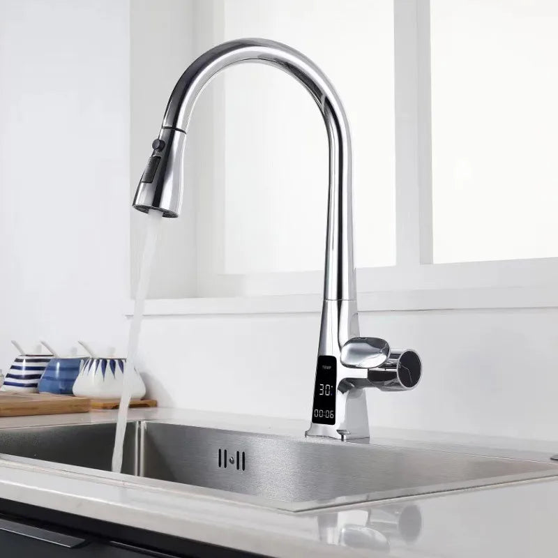 Torneira Para Cozinha Gourmet Monocomando Com Sensor Temperatura Rotação 360°