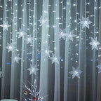 Varal de Luzes de Natal LED com Flocos de Neve