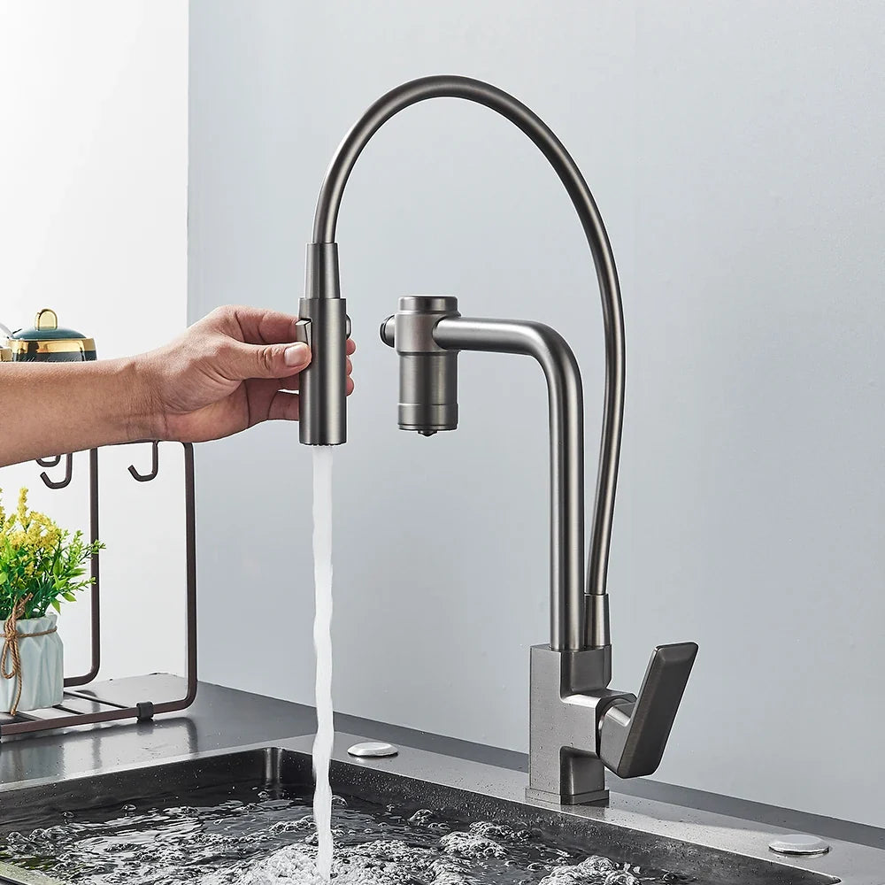 Torneira Para Cozinha Com Filtro Gourmet Modelo 2 em 1 Com Misturador