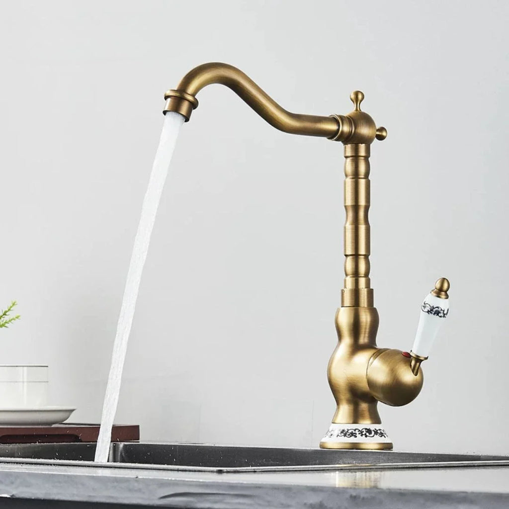 Torneira Monocomando Banheiro Antique Dourado Escovado Tipo 3