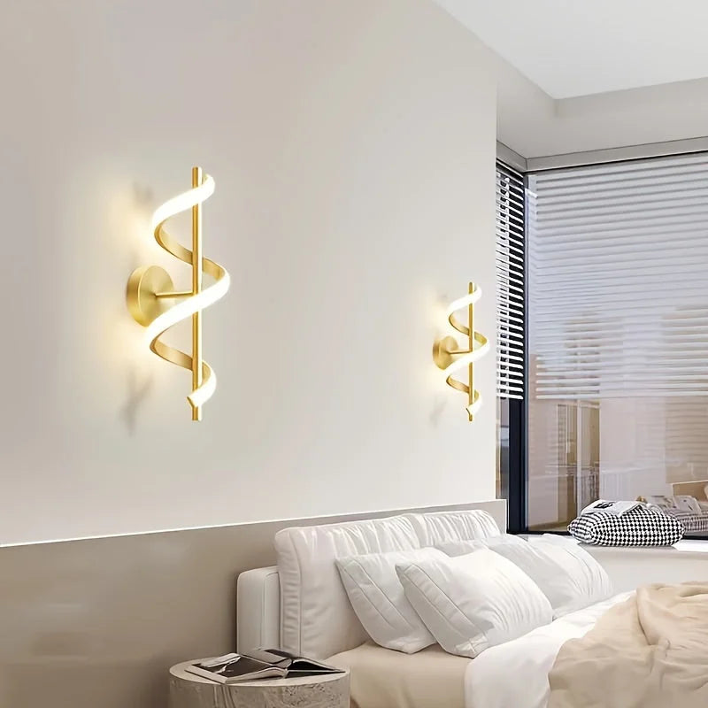 Arandela Espiral Led com 3 Cores para Quarto Sala e Corredor Aquavera