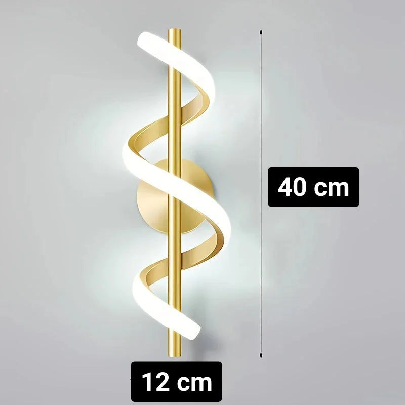 Arandela Espiral Led com 3 Cores para Quarto Sala e Corredor Aquavera