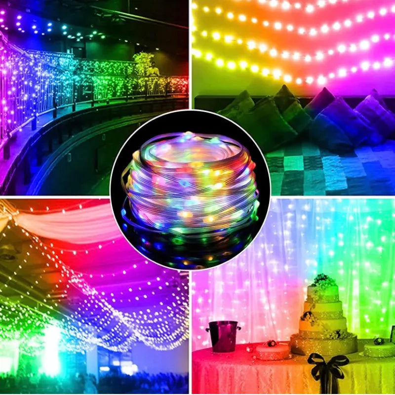Pisca-Pisca de Natal LED RGB com App e Sensor IP68 USB