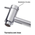 Torneira Banheiro Redonda Bica Fixa 1/4 Volta Metal