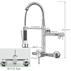 Torneira De Parede Para Cozinha Misturador Pull Out Com Rotação 360° Cromado