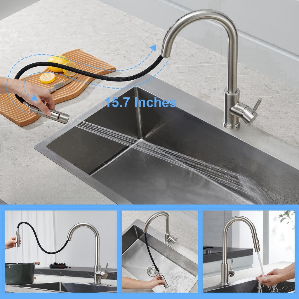 Torneira Para Cozinha Gourmet Monocomando Extensível Inox