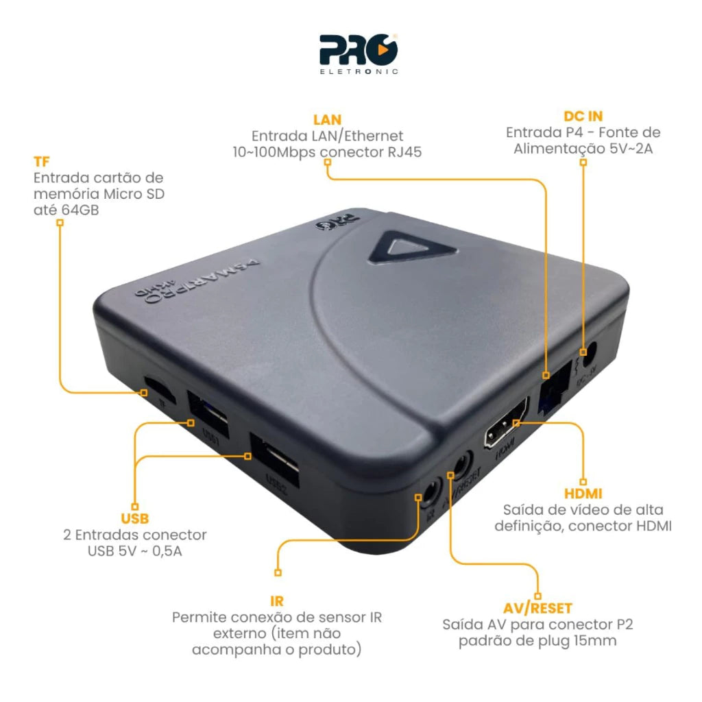 Smart PRO 4K HD Proeletronic - Homologado pela Anatel