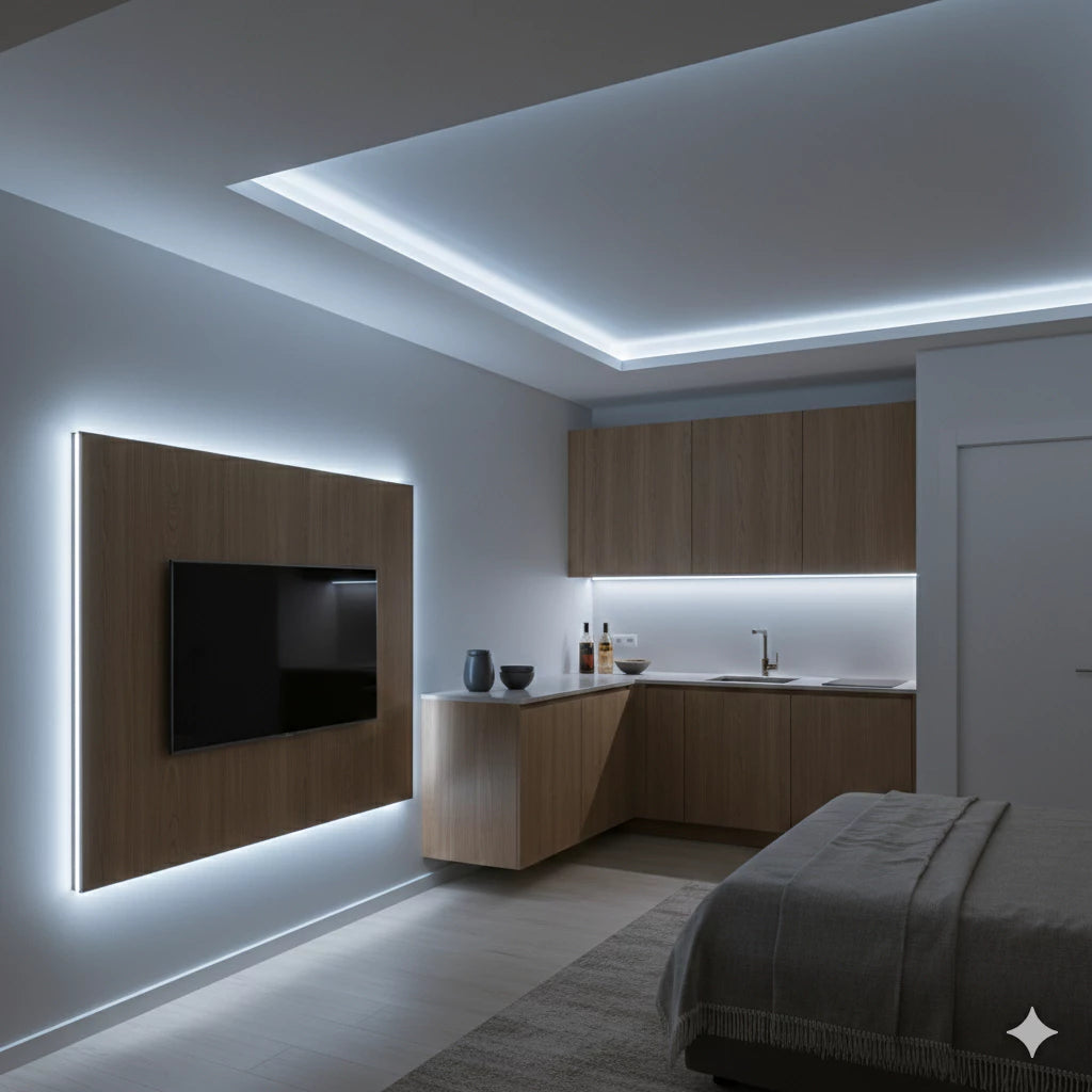 1 a 10 Metros Mangueira Fita de Led 5050 Branco Quente ou Frio 110v ou 220v + conector Fonte Rabicho