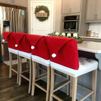 Capa para Cadeira de Natal com Gorro Decorativo