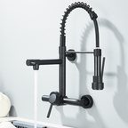 Torneira De Parede Para Cozinha Misturador Pull Out Com Rotação 360° Preto Fosco