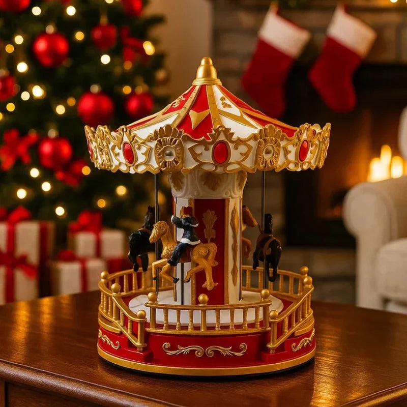 Carrossel de Natal Musical com Luz LED