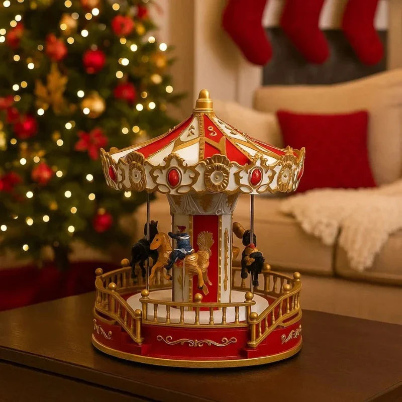 Carrossel de Natal Musical com Luz LED