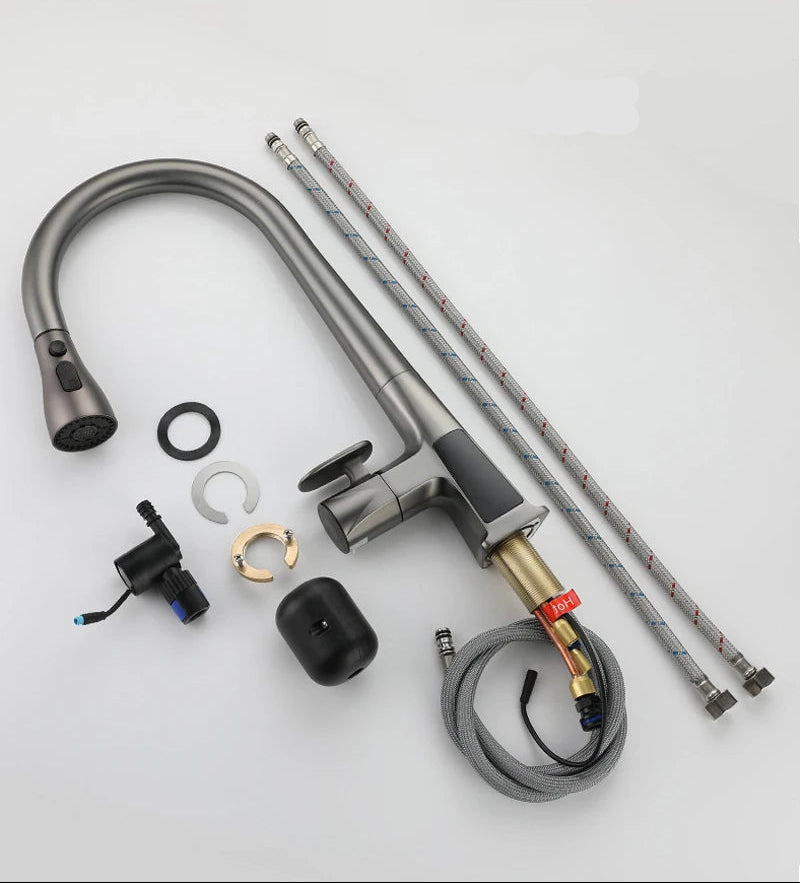 Torneira Para Cozinha Gourmet Monocomando Com Sensor Temperatura Rotação 360°