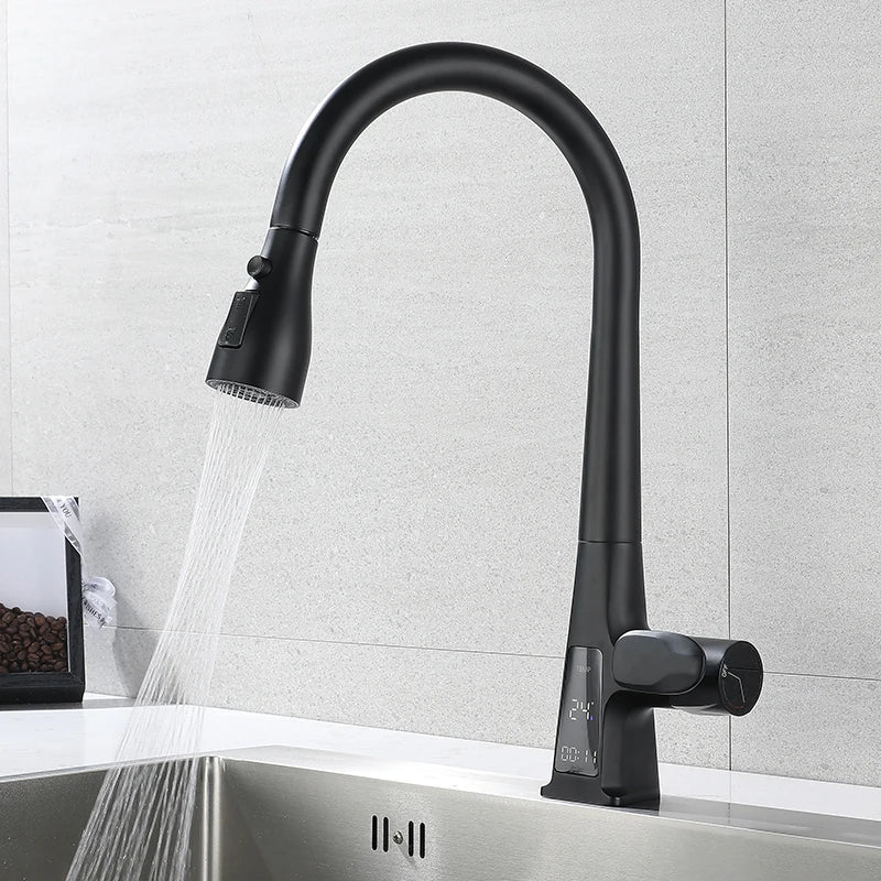 Torneira Para Cozinha Gourmet Monocomando Com Sensor Temperatura Rotação 360°