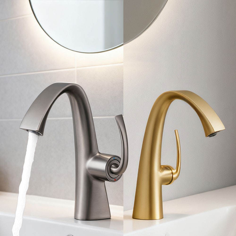 Torneira Para Banheiro Monocomando Com Misturador Minimalista Moderna Satin
