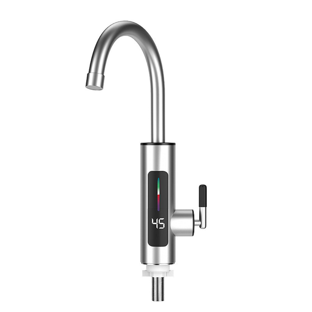 Torneira Elétrica Para Cozinha e Banheiro Com Visor de Temperatura Regulagem e Giratória 360° Aço Inoxidável