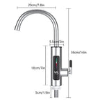 Torneira Elétrica Para Cozinha e Banheiro Com Visor de Temperatura Regulagem e Giratória 360° Aço Inoxidável