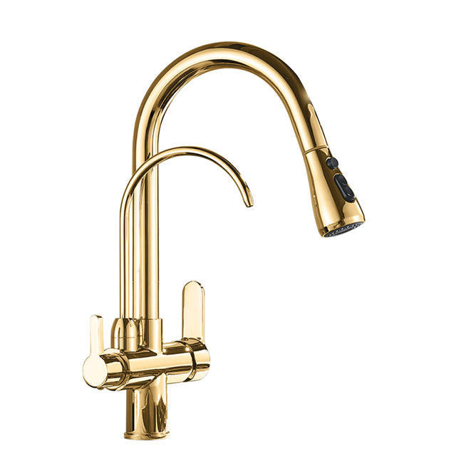 Torneira Para Cozinha Com Filtro Gourmet Monocomando Dourado
