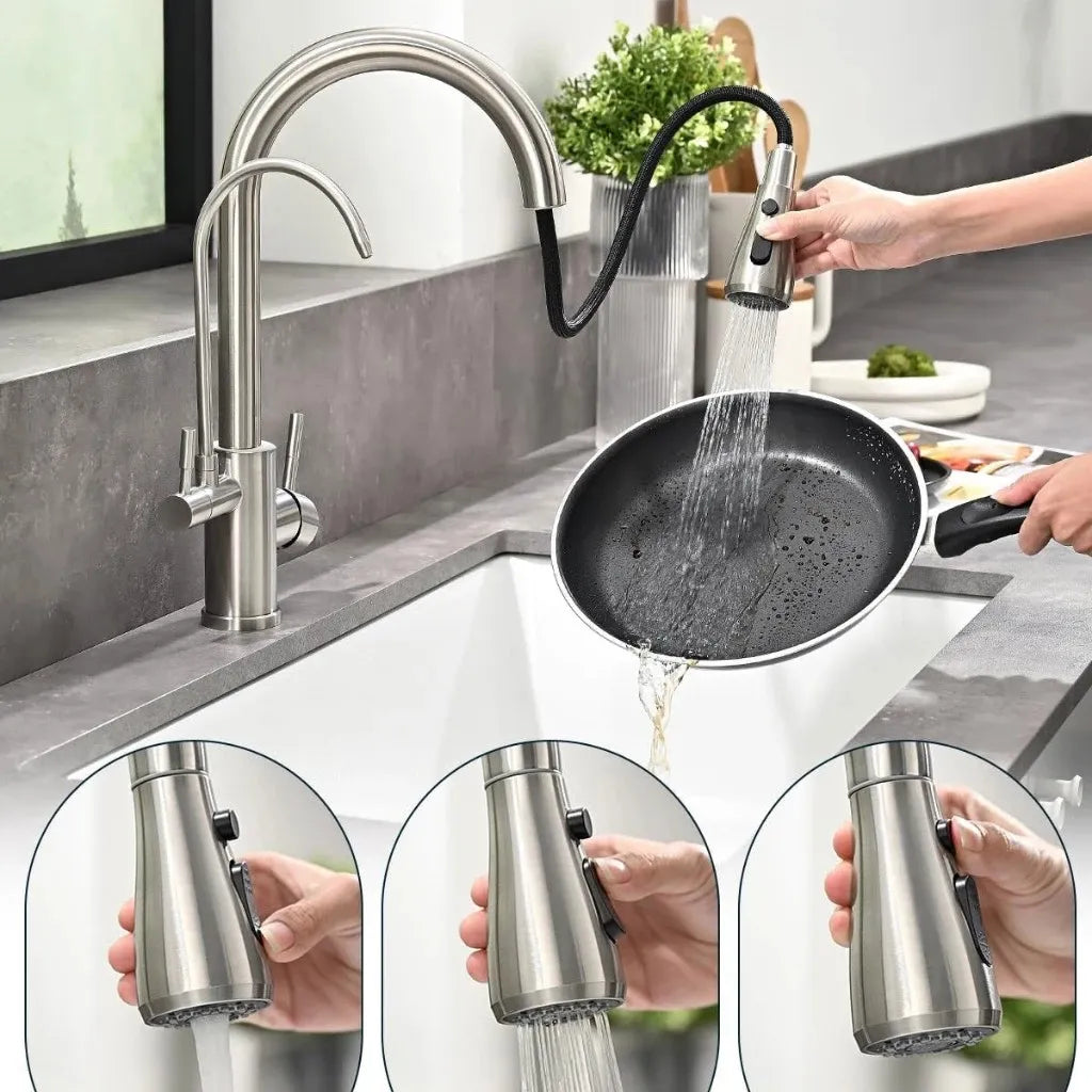Torneira Para Cozinha Gourmet Monocomando Dupla Função Filtro Jato Extensível