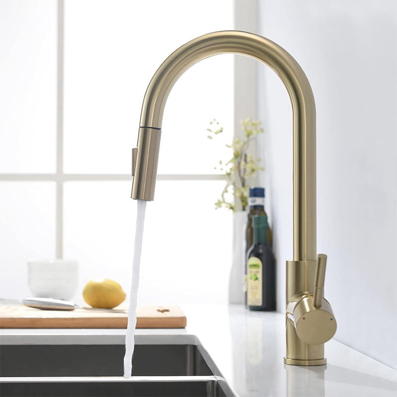 Torneira Monocomando para Cozinha Touch 360 Dourado Escovado