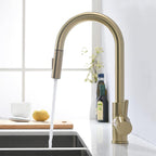 Torneira Monocomando para Cozinha Touch 360 Dourado Escovado