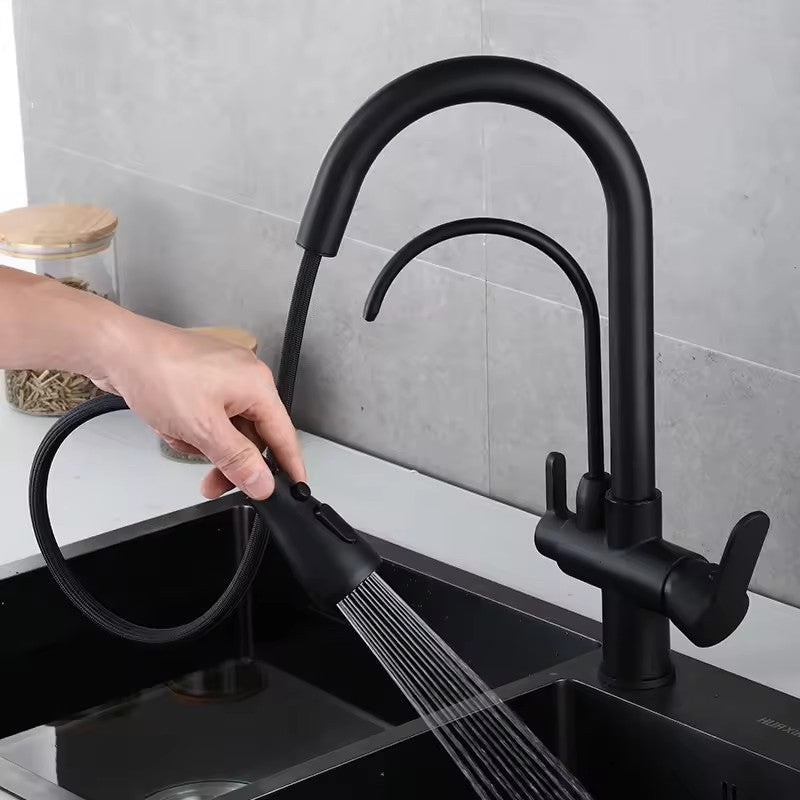 Torneira Com Filtro Para Cozinha Preta Gourmet Monocomando