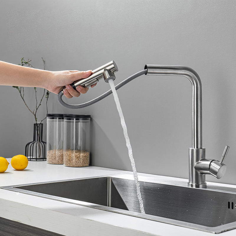 Torneira Gourmet Retratil 360 Monocomando Níquel Escovado para Cozinha