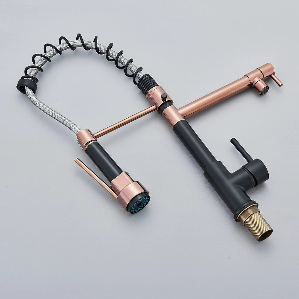 Torneira Gourmet Cozinha com Extensor Rose Preto Quente e Fria
