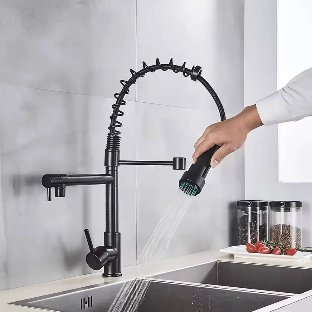 Torneira Para Cozinha Gourmet Monocomando Com Misturador Preto Fosco