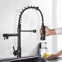Torneira Para Cozinha Gourmet Monocomando Com Misturador Preto Fosco