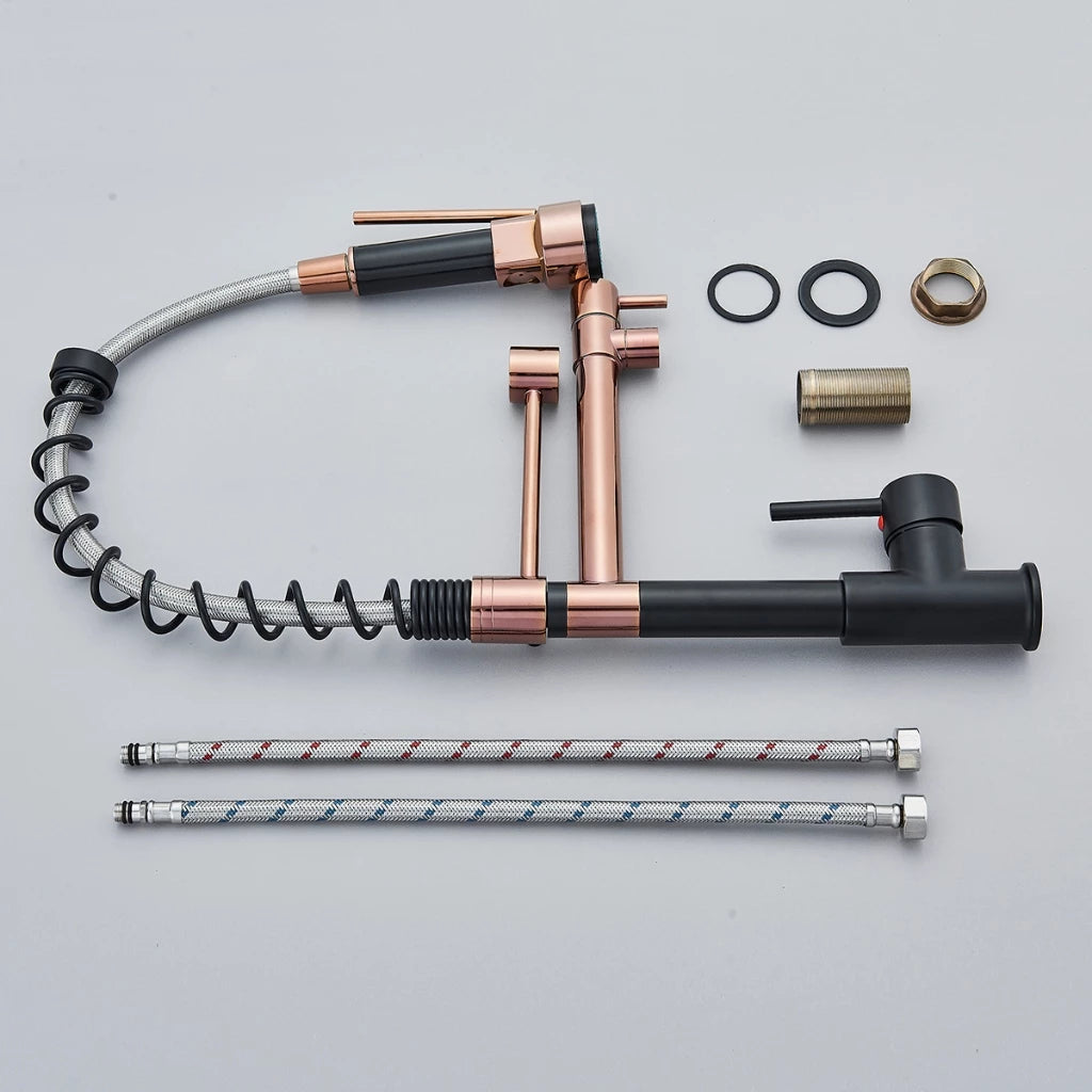 Torneira Gourmet Cozinha com Extensor Rose Preto Quente e Fria
