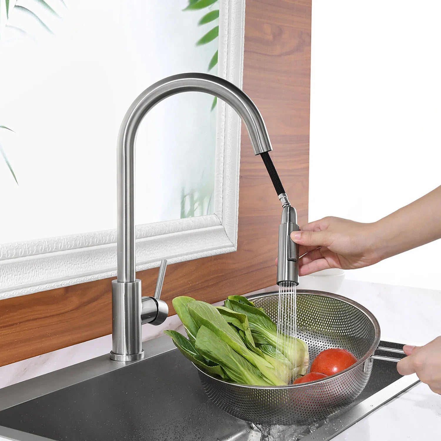 Torneira Para Cozinha Monocomando Aço Escovado
