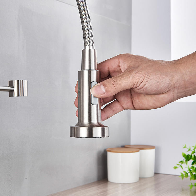 Torneira Gourmet Cozinha com Extensor Aço Escovado Quente e Fria