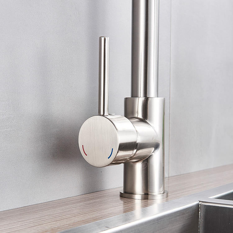 Torneira Gourmet Cozinha com Extensor Aço Escovado Quente e Fria