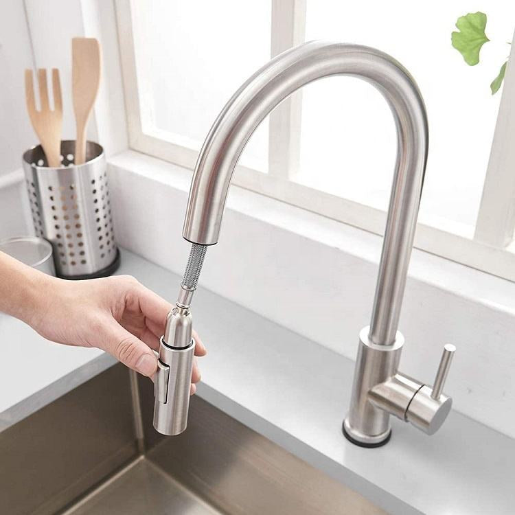 Torneira Monocomando para Cozinha Touch 360 Níquel Escovado