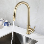 Torneira Monocomando para Cozinha Touch 360 Dourado Brilhante