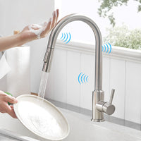 Torneira Monocomando para Cozinha Touch 360 Níquel Escovado