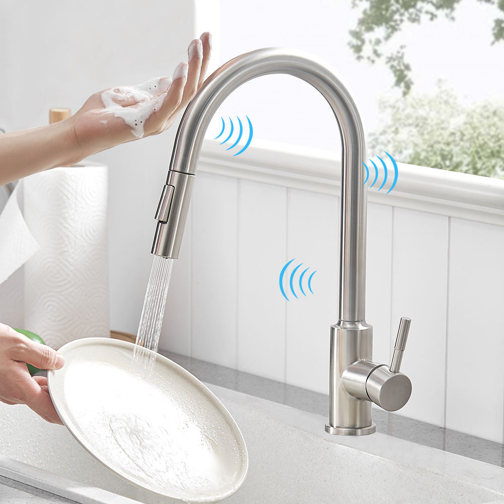 Torneira Monocomando para Cozinha Touch 360 Níquel Escovado