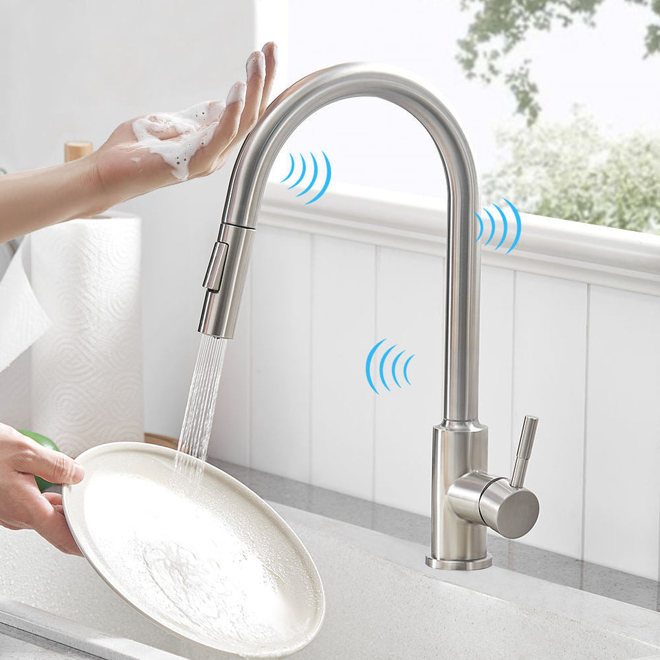 Torneira Monocomando para Cozinha Touch 360 Níquel Escovado