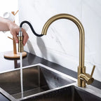 Torneira Monocomando para Cozinha Touch 360 Dourado Brilhante