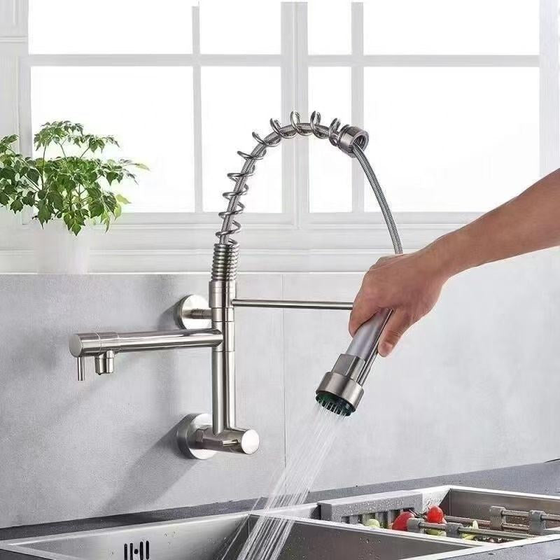 Torneira De Parede Para Cozinha Níquel Escovado