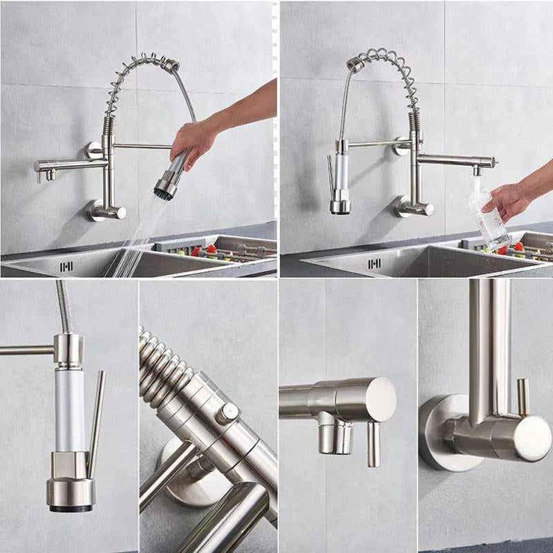 Torneira De Parede Para Cozinha Níquel Escovado